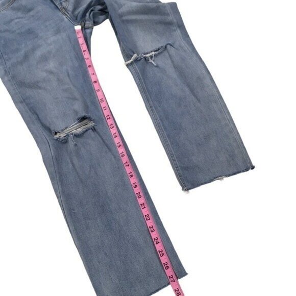 Wild Fable Button Fly Jeans Distressed Women Size 4 Ripped High Rise Blue - Picture 9 of 11